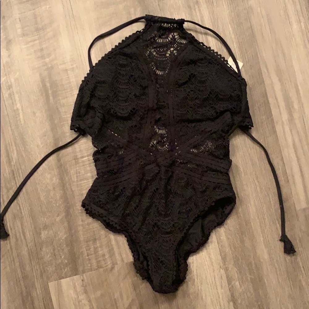 Worn twice Becca high neck one piece